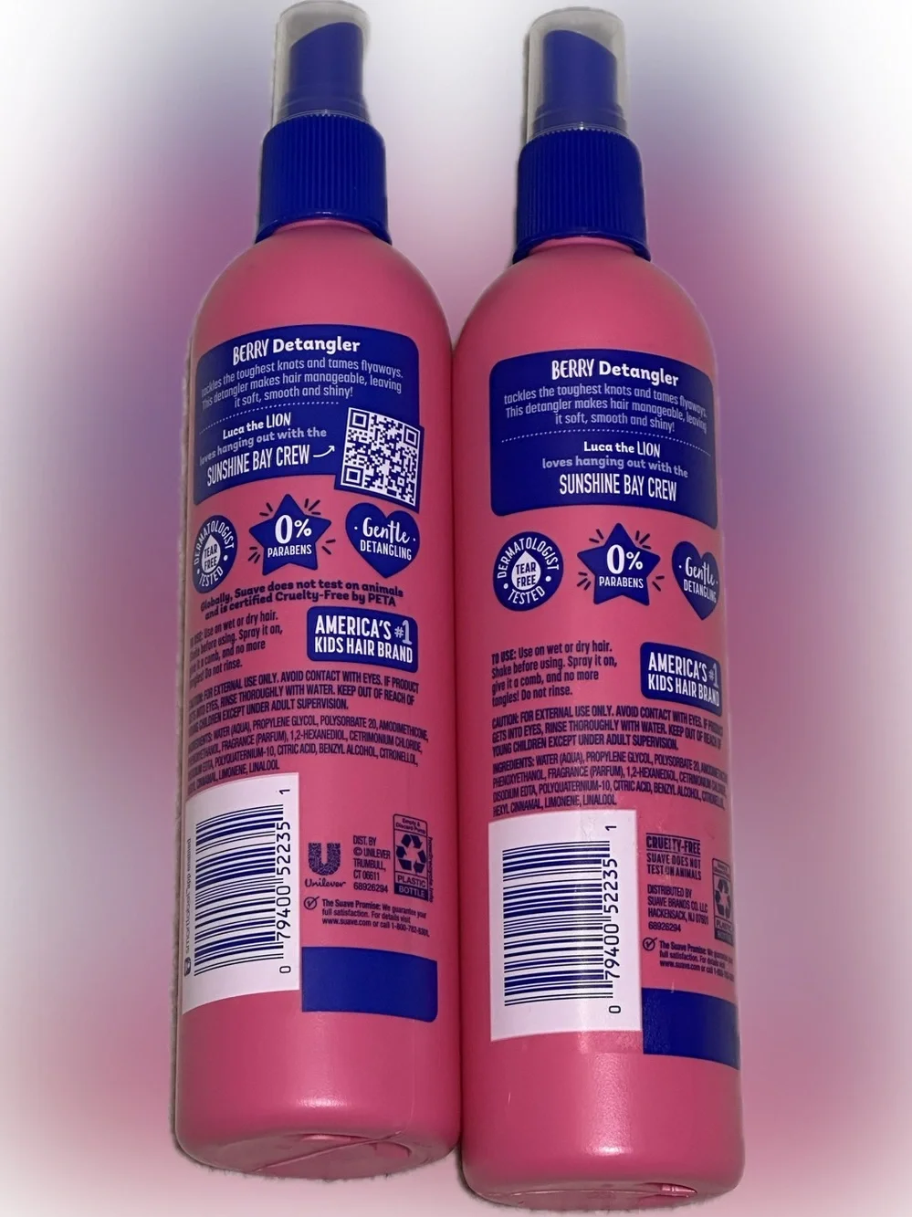 Suave ◦	detangler spray